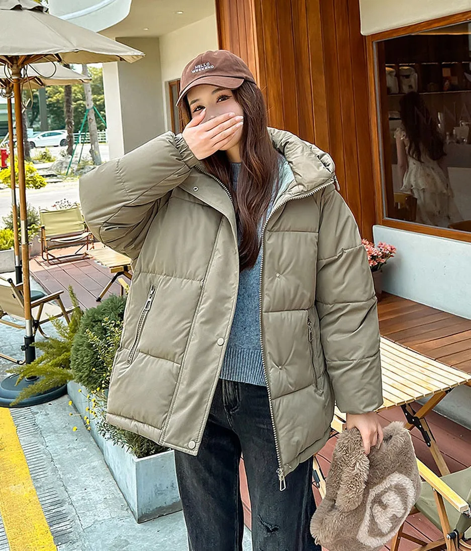 Women's Relaxed-fit Quilted Zip-Up Puffer Jacket