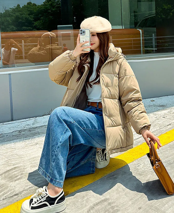 Women's Relaxed-fit Quilted Zip-Up Puffer Jacket
