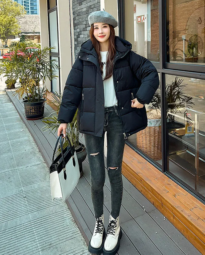 Women's Relaxed-fit Quilted Zip-Up Puffer Jacket