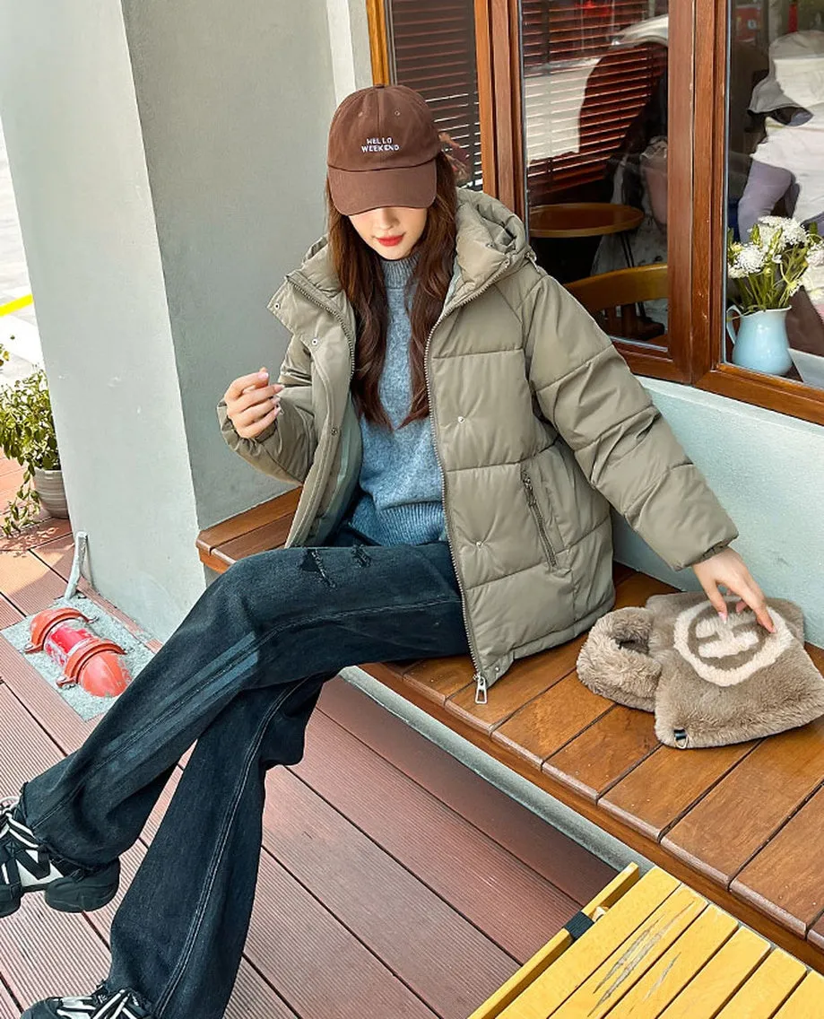 Women's Relaxed-fit Quilted Zip-Up Puffer Jacket
