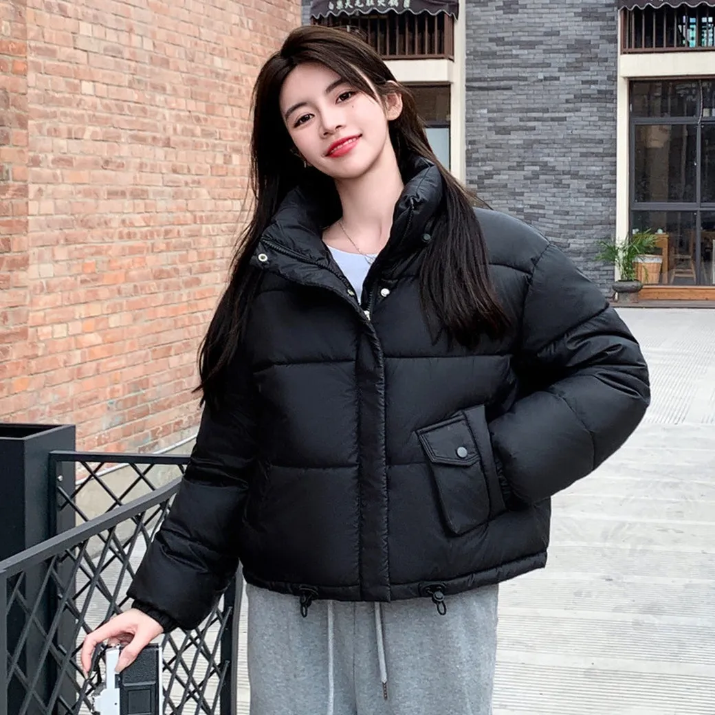 Women's Waterproof Quilted Puffer Jacket with Stain-resistant Features
