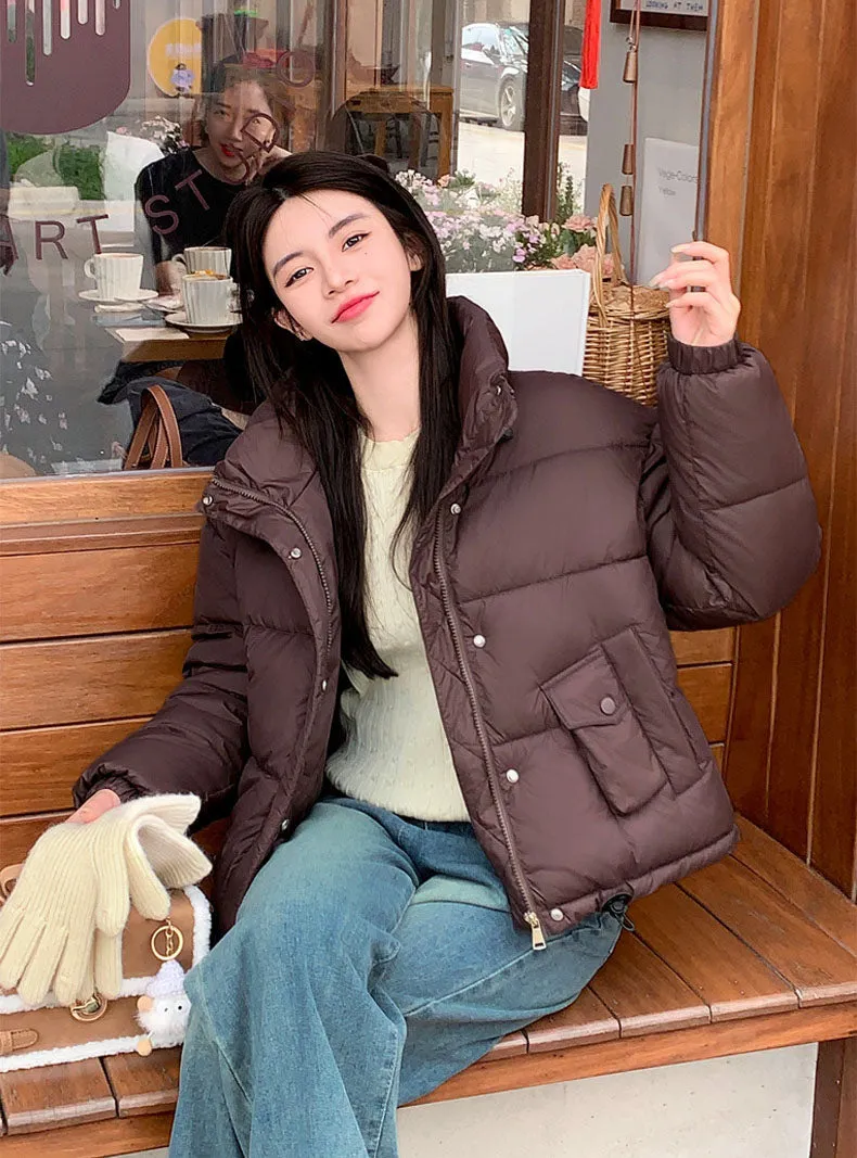 Women's Waterproof Quilted Puffer Jacket with Stain-resistant Features