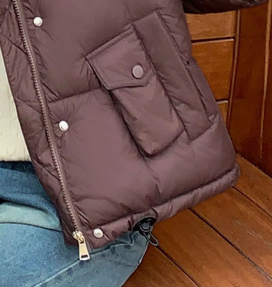 Women's Waterproof Quilted Puffer Jacket with Stain-resistant Features
