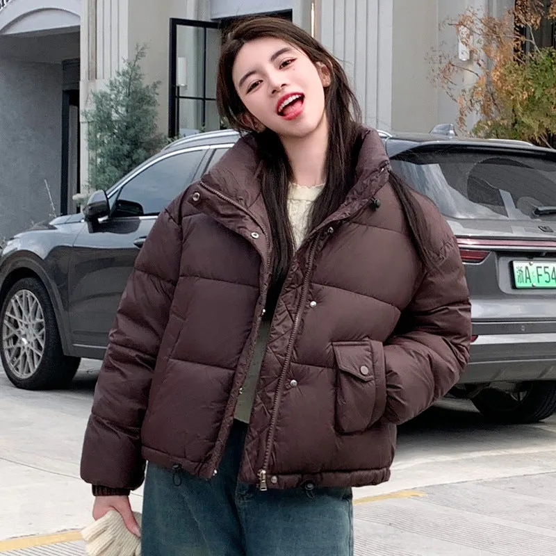 Women's Waterproof Quilted Puffer Jacket with Stain-resistant Features