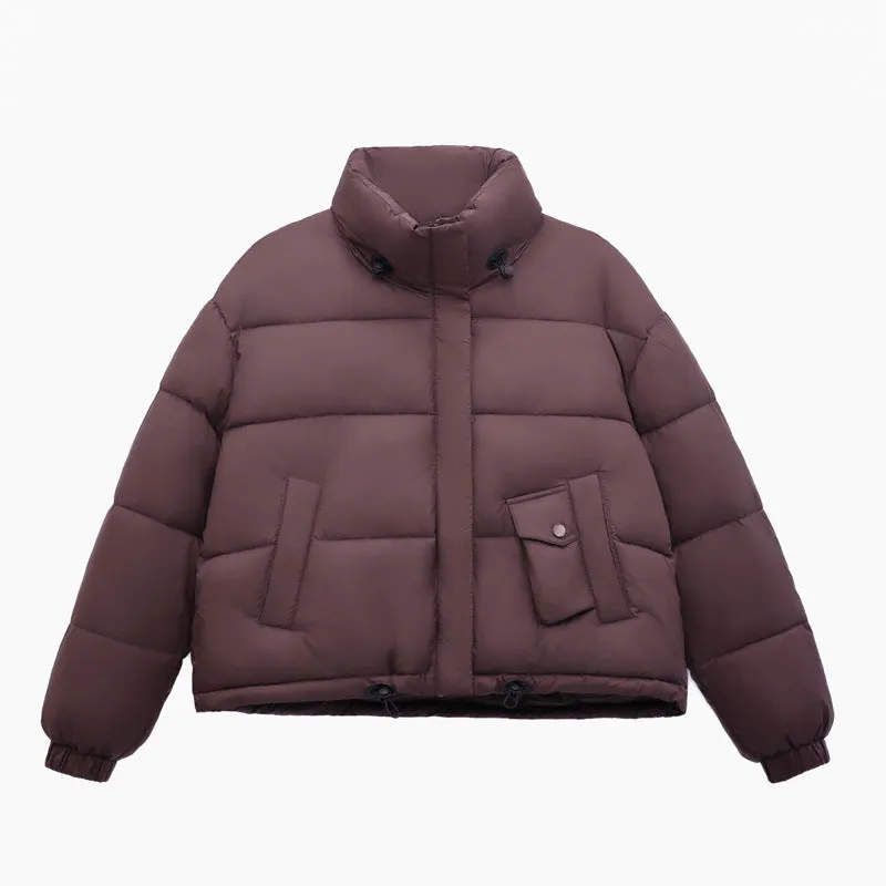 Women's Waterproof Quilted Puffer Jacket with Stain-resistant Features