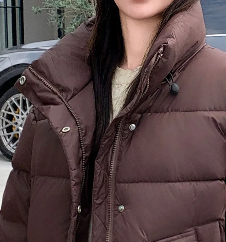 Women's Waterproof Quilted Puffer Jacket with Stain-resistant Features
