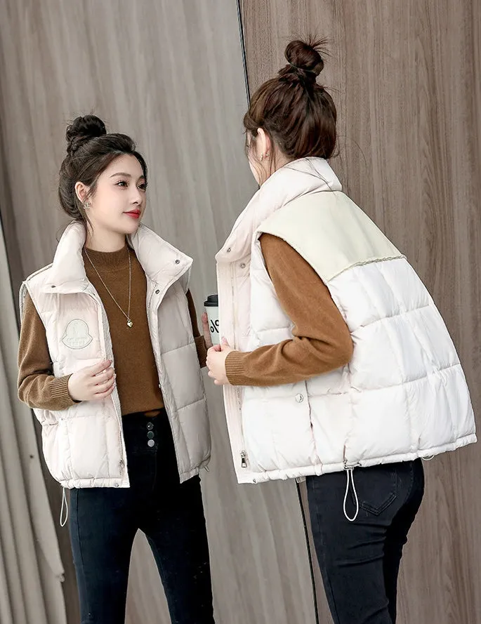 Women's Windproof and Water-resistant Quilted Puffer Vest