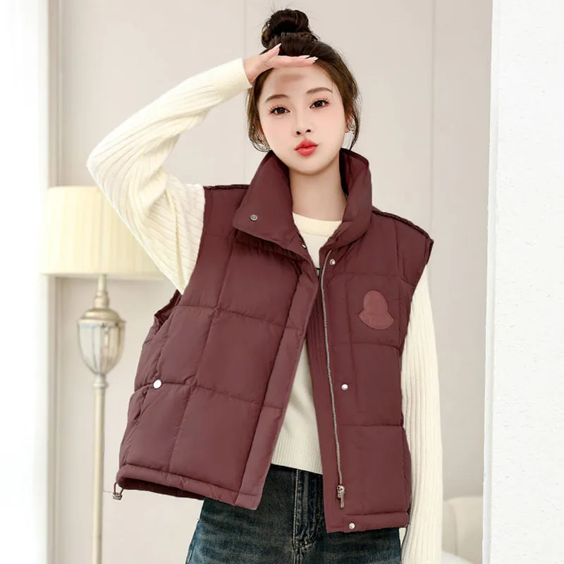 Women's Windproof and Water-resistant Quilted Puffer Vest