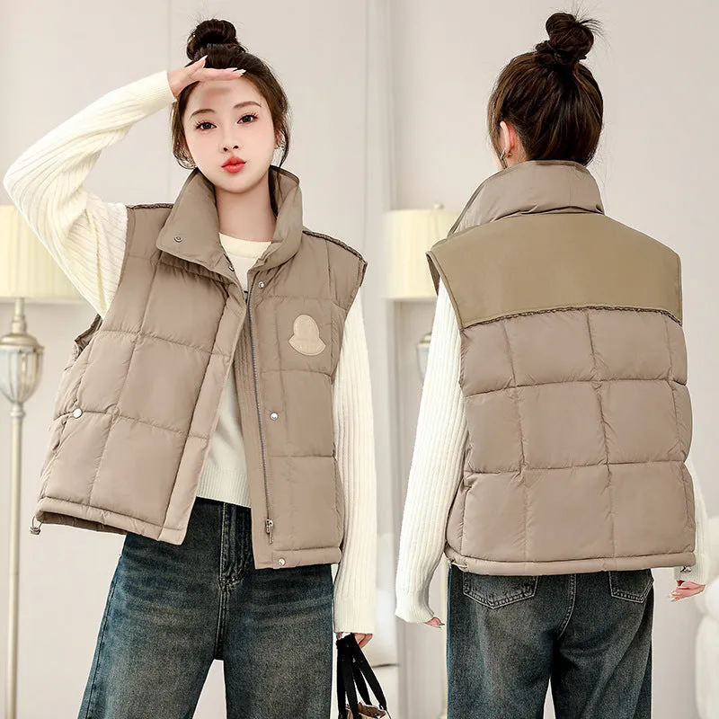 Women's Windproof and Water-resistant Quilted Puffer Vest