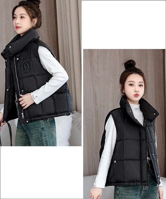Women's Windproof and Water-resistant Quilted Puffer Vest