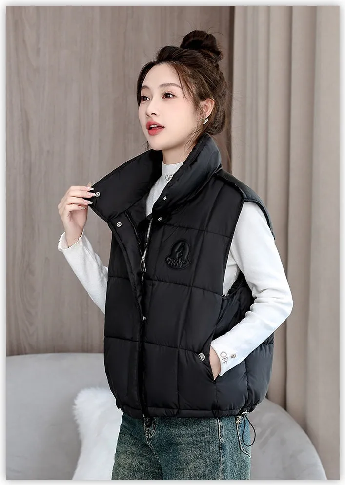 Women's Windproof and Water-resistant Quilted Puffer Vest
