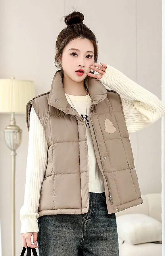 Women's Windproof and Water-resistant Quilted Puffer Vest