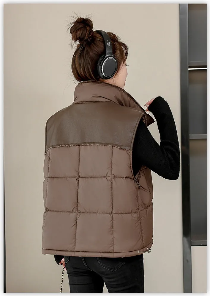 Women's Windproof and Water-resistant Quilted Puffer Vest