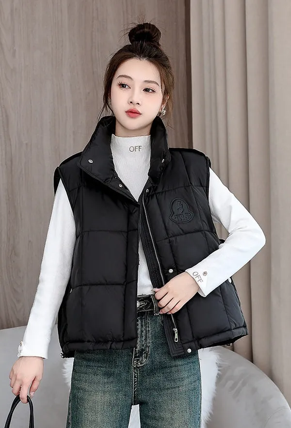 Women's Windproof and Water-resistant Quilted Puffer Vest