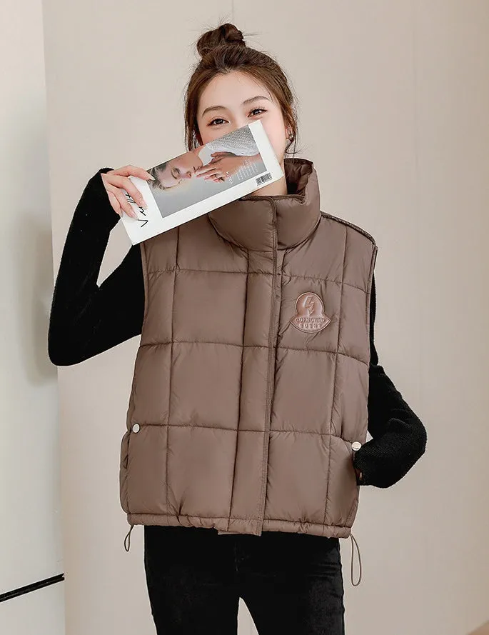 Women's Windproof and Water-resistant Quilted Puffer Vest