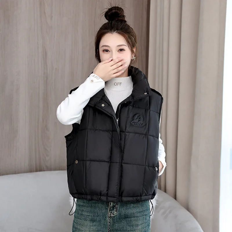 Women's Windproof and Water-resistant Quilted Puffer Vest