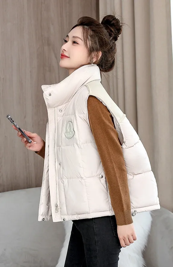 Women's Windproof and Water-resistant Quilted Puffer Vest