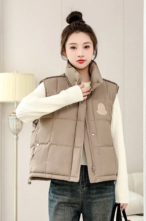 Women's Windproof and Water-resistant Quilted Puffer Vest