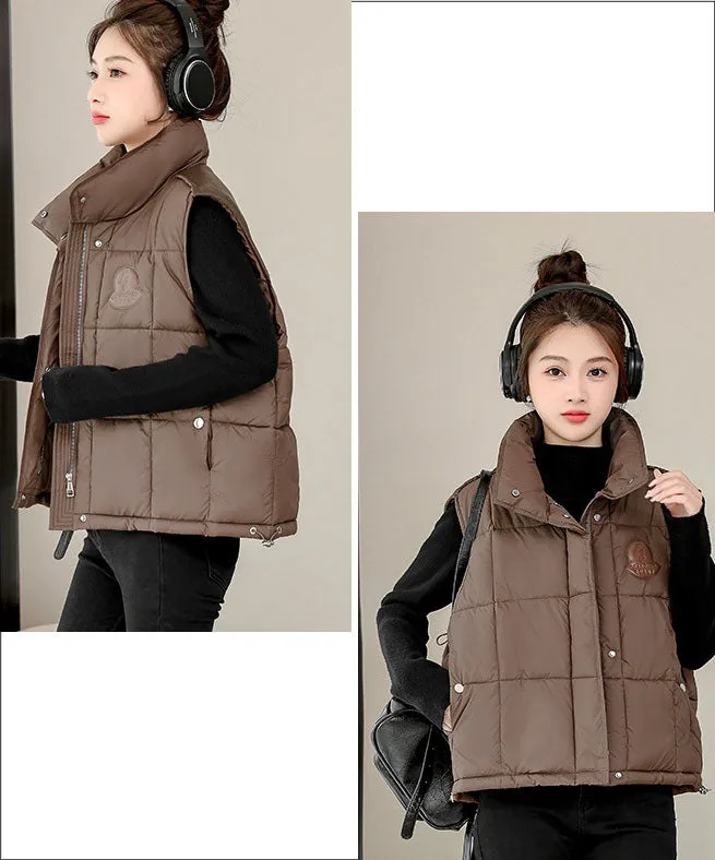 Women's Windproof and Water-resistant Quilted Puffer Vest