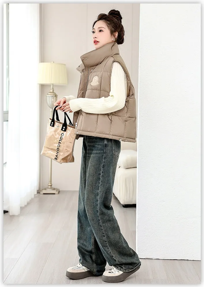 Women's Windproof and Water-resistant Quilted Puffer Vest