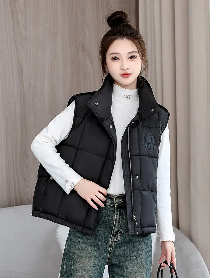Women's Windproof and Water-resistant Quilted Puffer Vest