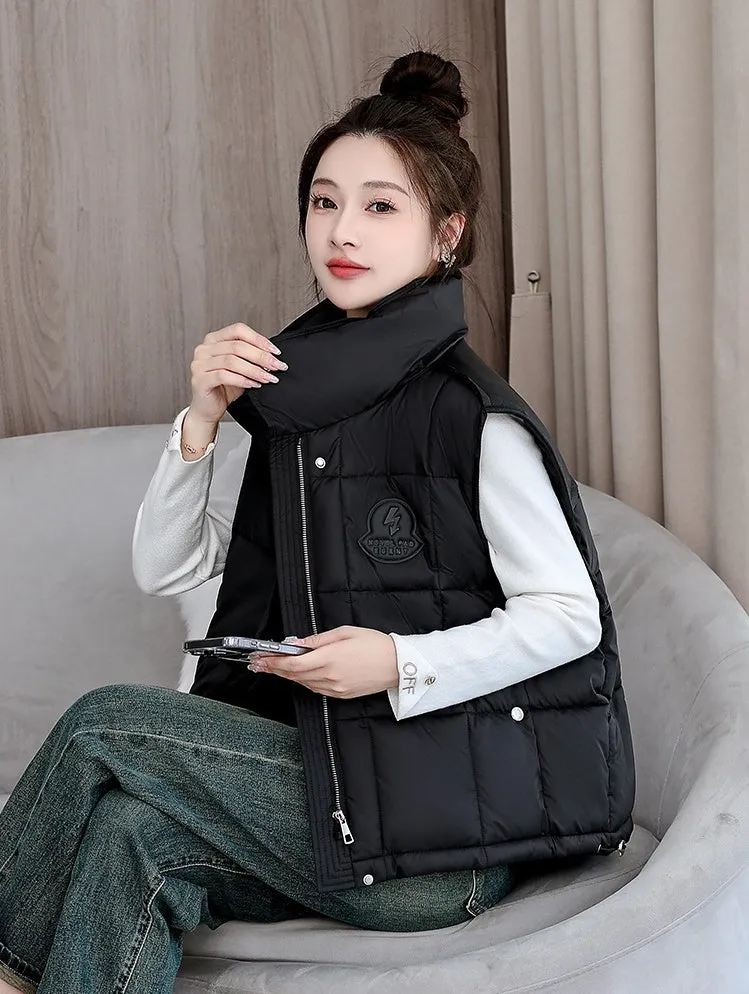 Women's Windproof and Water-resistant Quilted Puffer Vest