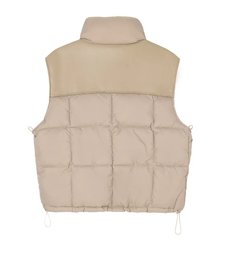 Women's Windproof and Water-resistant Quilted Puffer Vest
