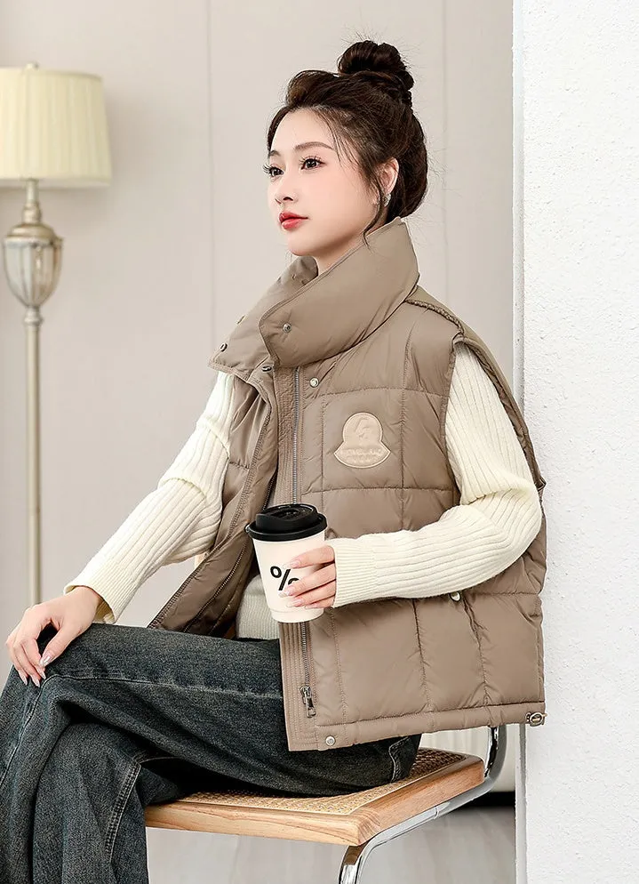 Women's Windproof and Water-resistant Quilted Puffer Vest