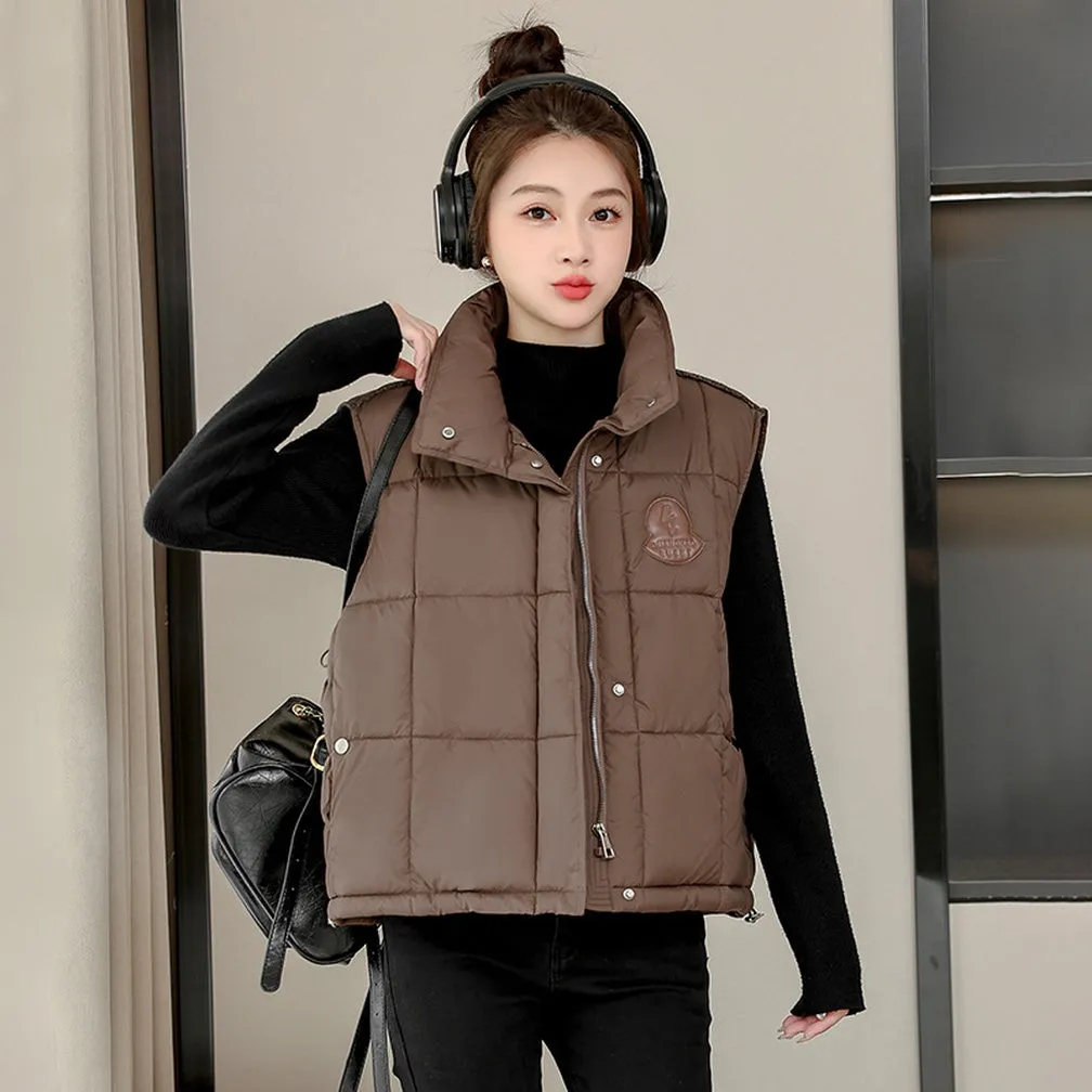 Women's Windproof and Water-resistant Quilted Puffer Vest