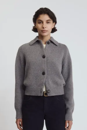 Wool/Cashmere Collared Jacket, Grey