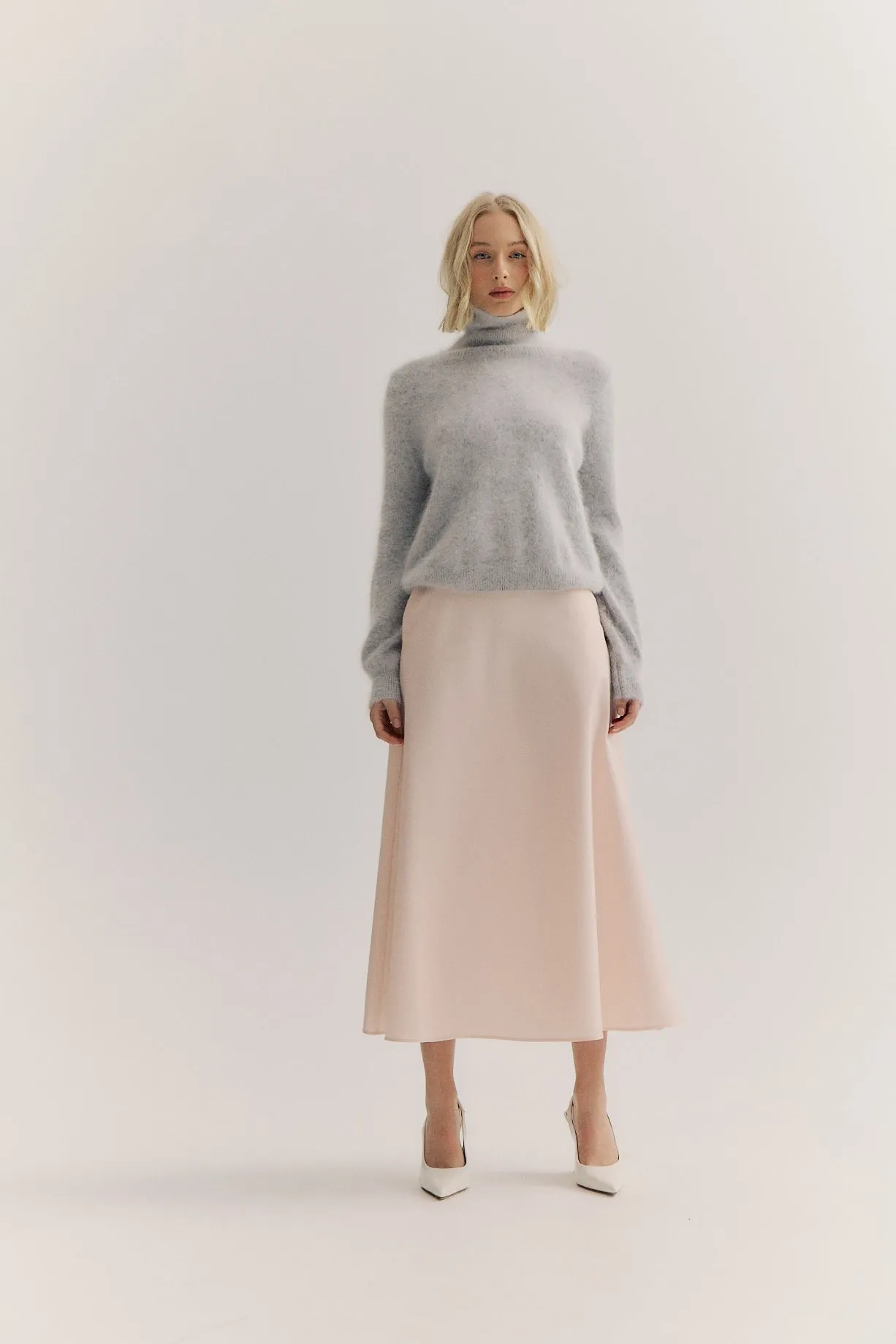 World of Nomads II MAYA Roll Neck Knit - light grey