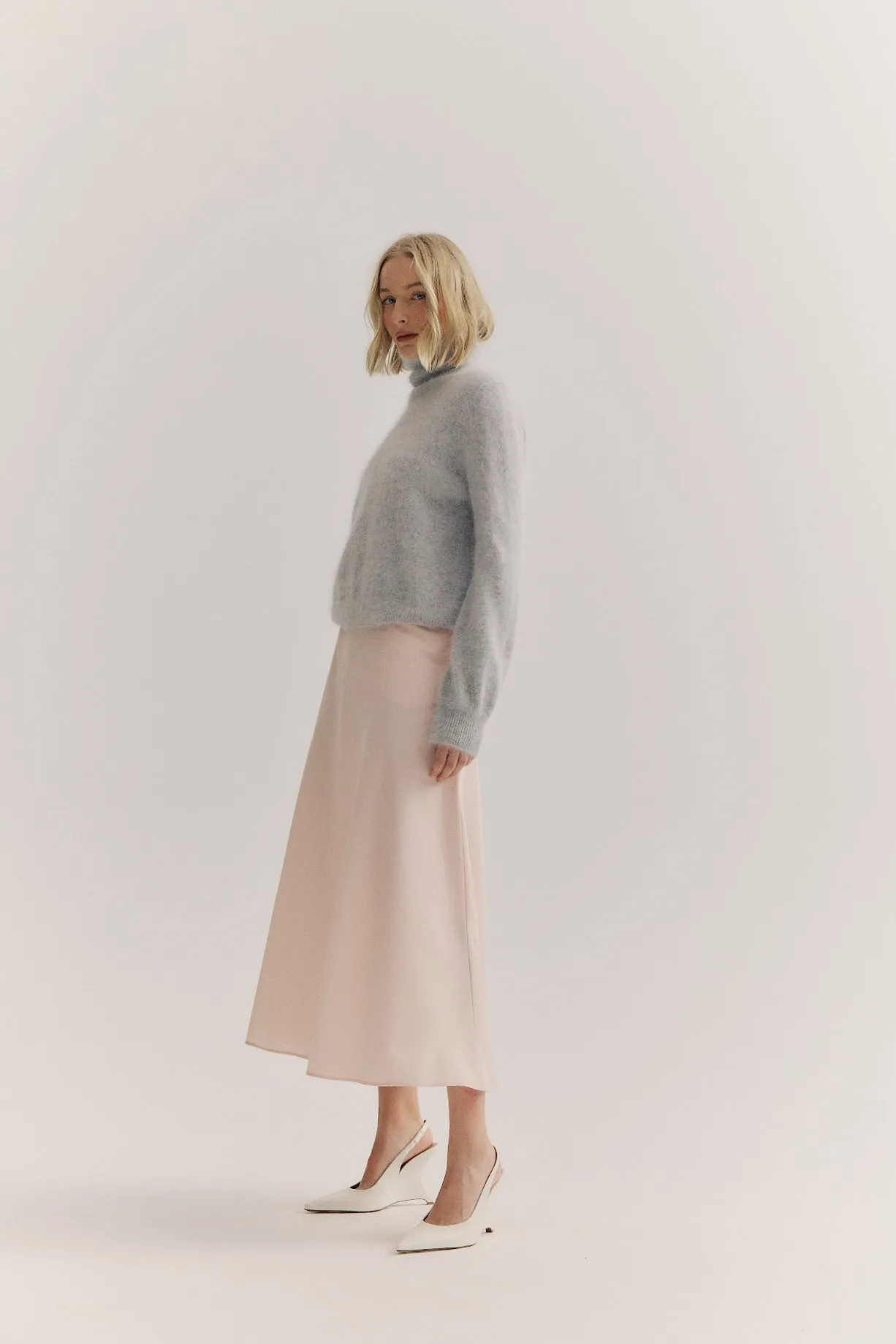 World of Nomads II MAYA Roll Neck Knit - light grey