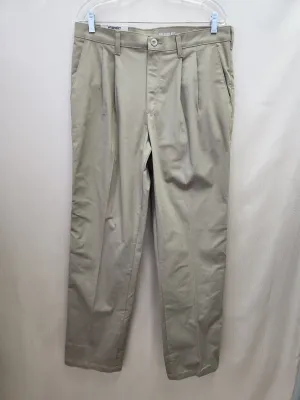 Wrangler Riata Pleated Front Relaxed Fit Khaki Pants - Size: 34x34