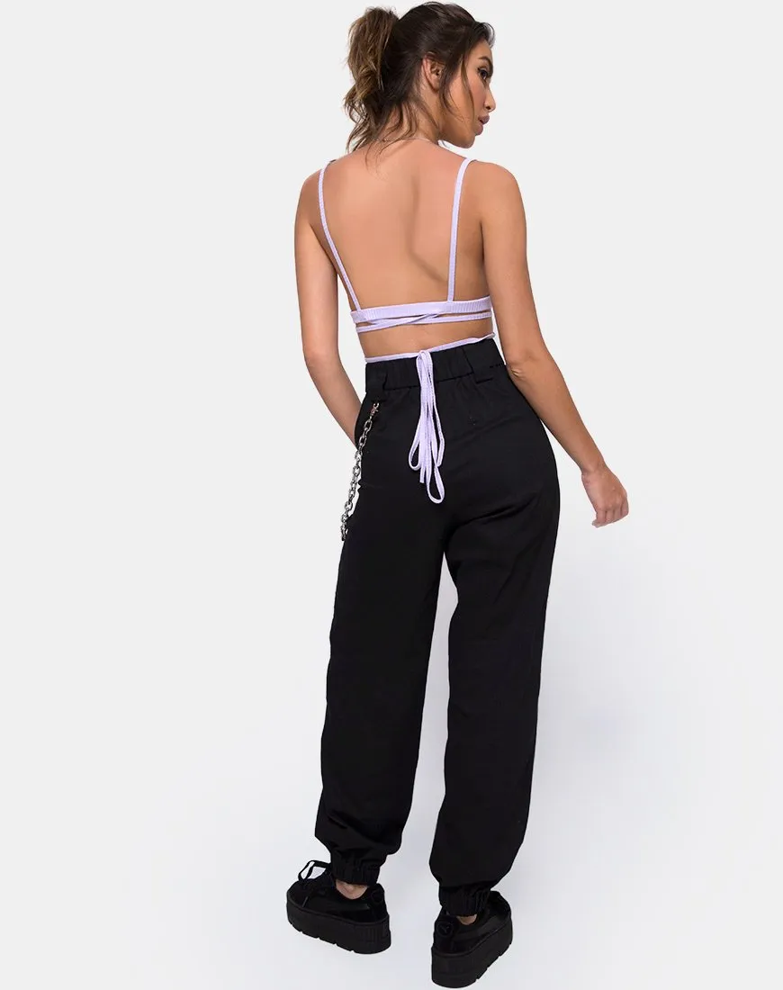 Wrap Around Bralet in Rib Lilac