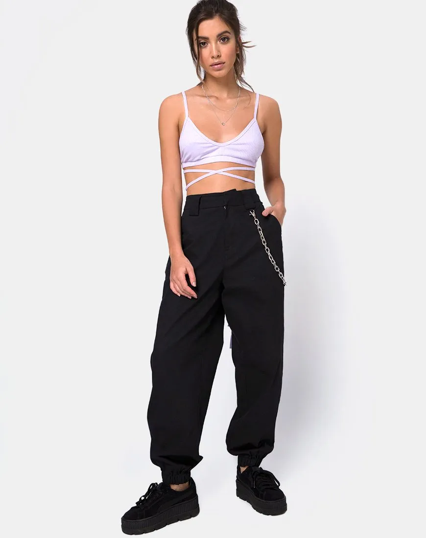 Wrap Around Bralet in Rib Lilac