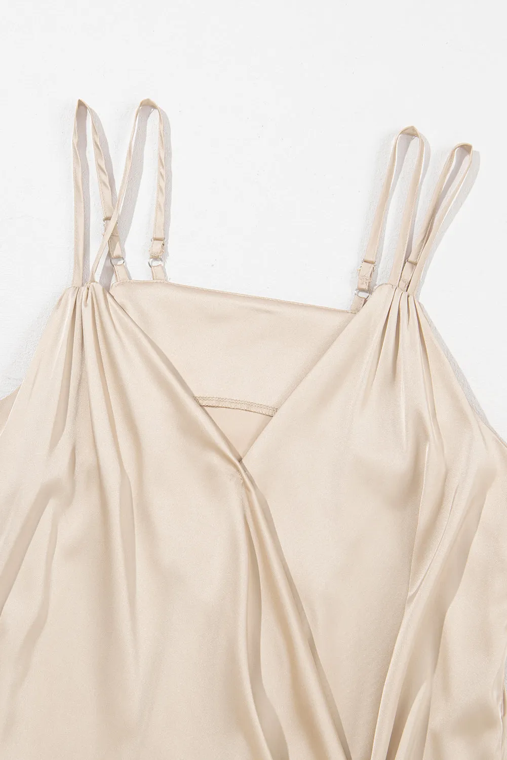 Wrap Ruched Satin Cami Top