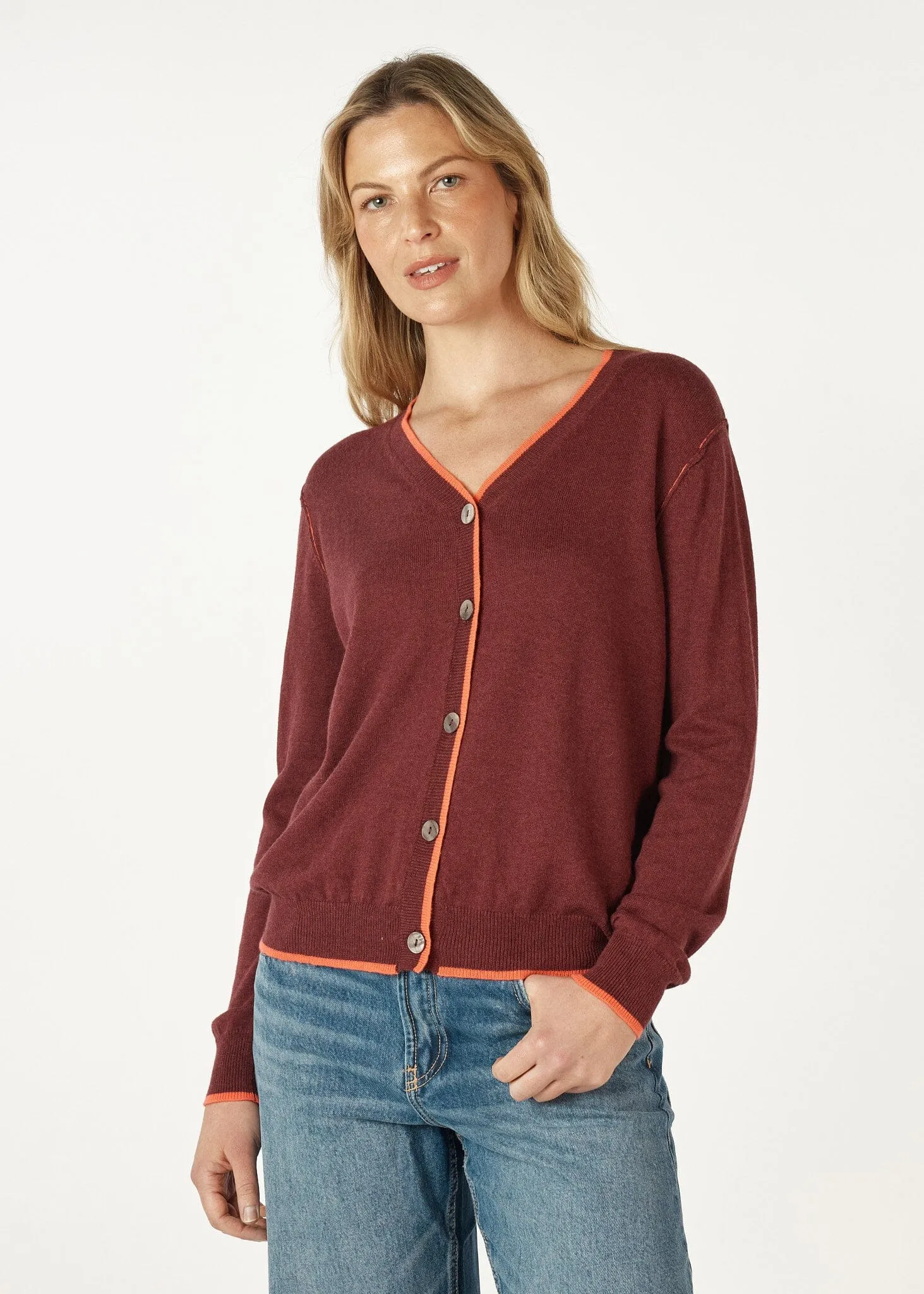ZAKET & PLOVER Essential V Cardi - Shiraz